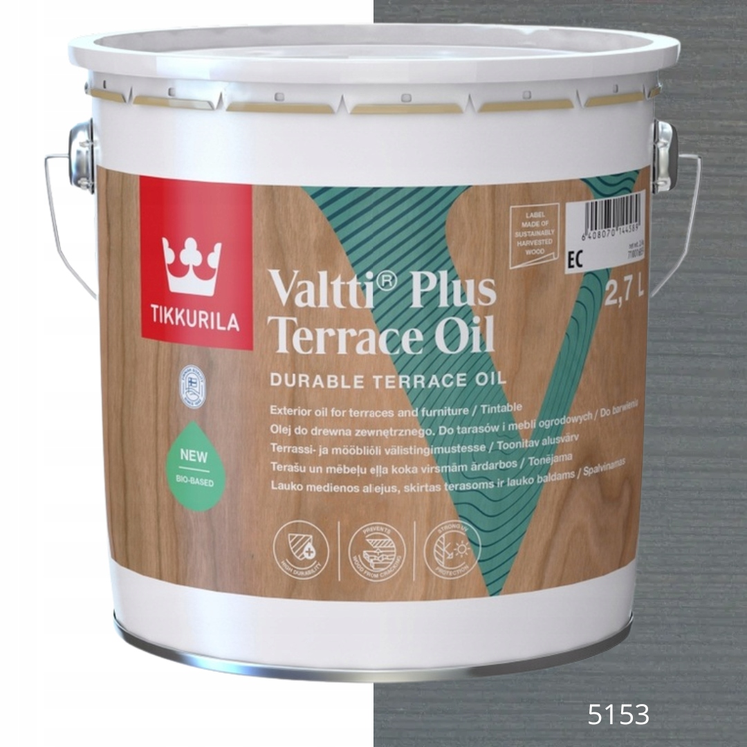 TIKKURILA OLEJ DO DREWNA VALTTI PLUS TERRACE OIL 2,7L KOLOR 5153