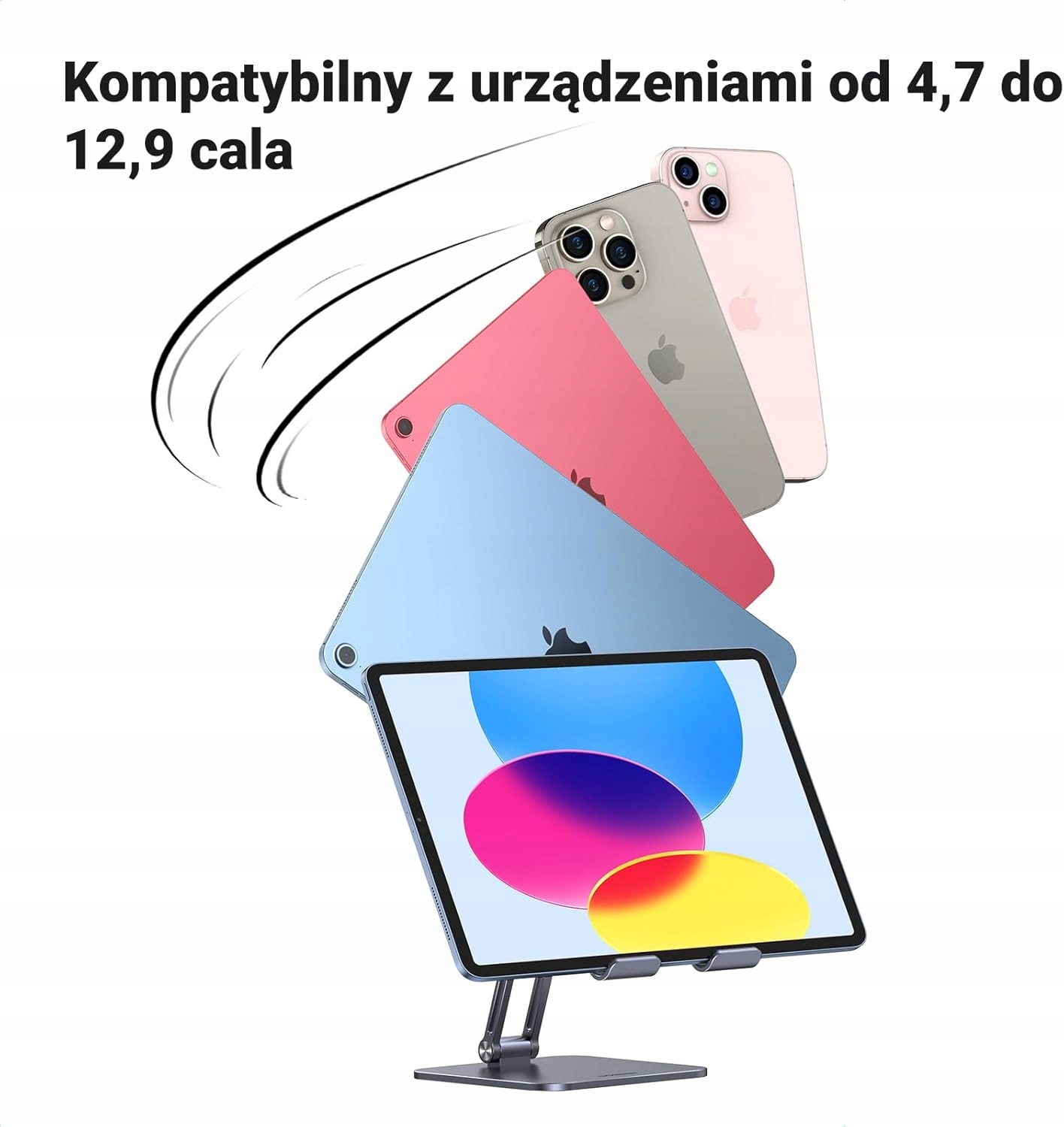 UGREEN Stojak Na Tablet Obrotowy Regulowany Kompatybilny z iPad iPhone — miniatura 10