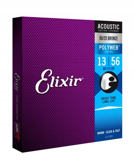 Elixir 11100 PolyWeb Medium 13-56 Struny do gitary akustycznej