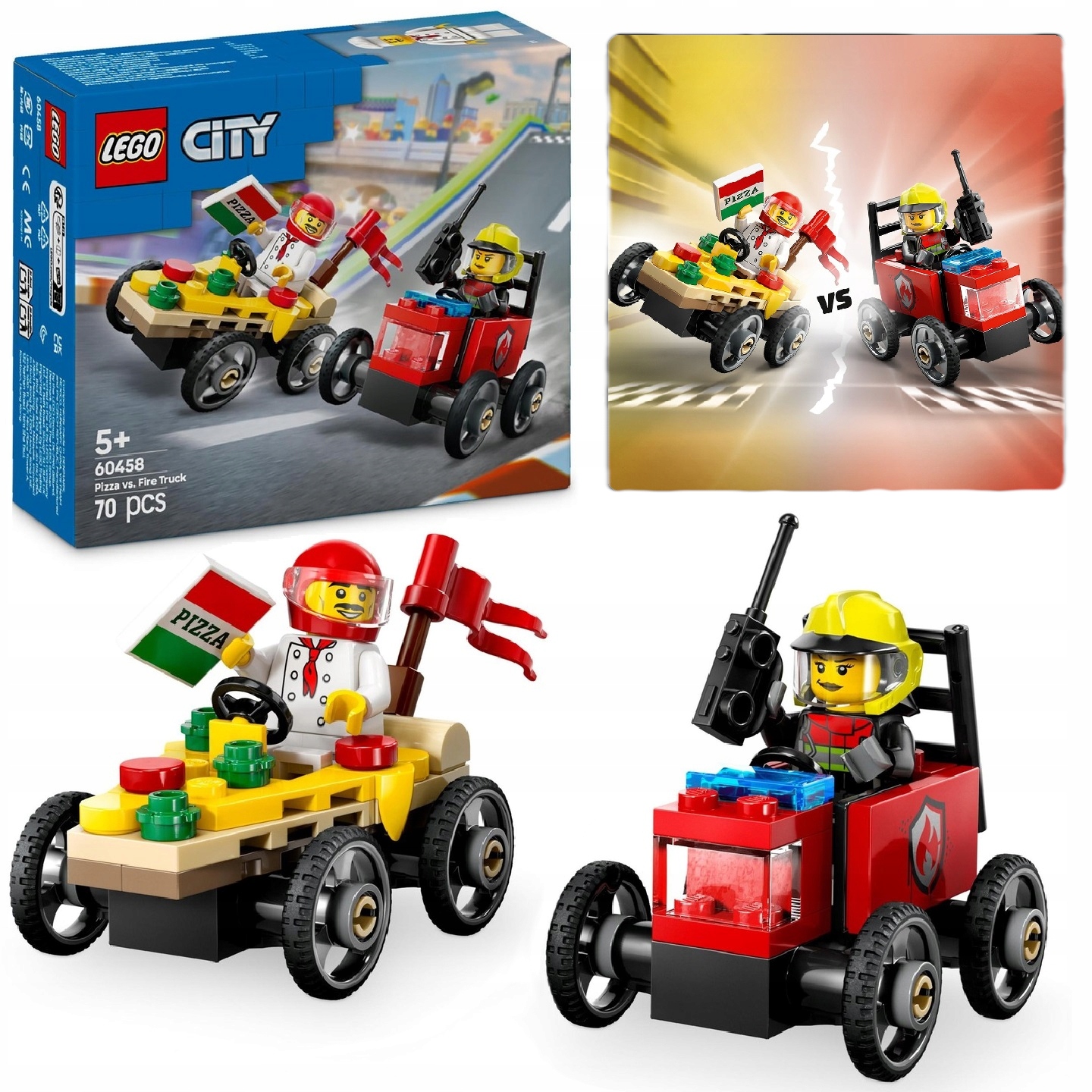 Lego City 60458 Zestaw Wyścigówek Pizza Kontra Wóz Strażacki +katalog W Pdf