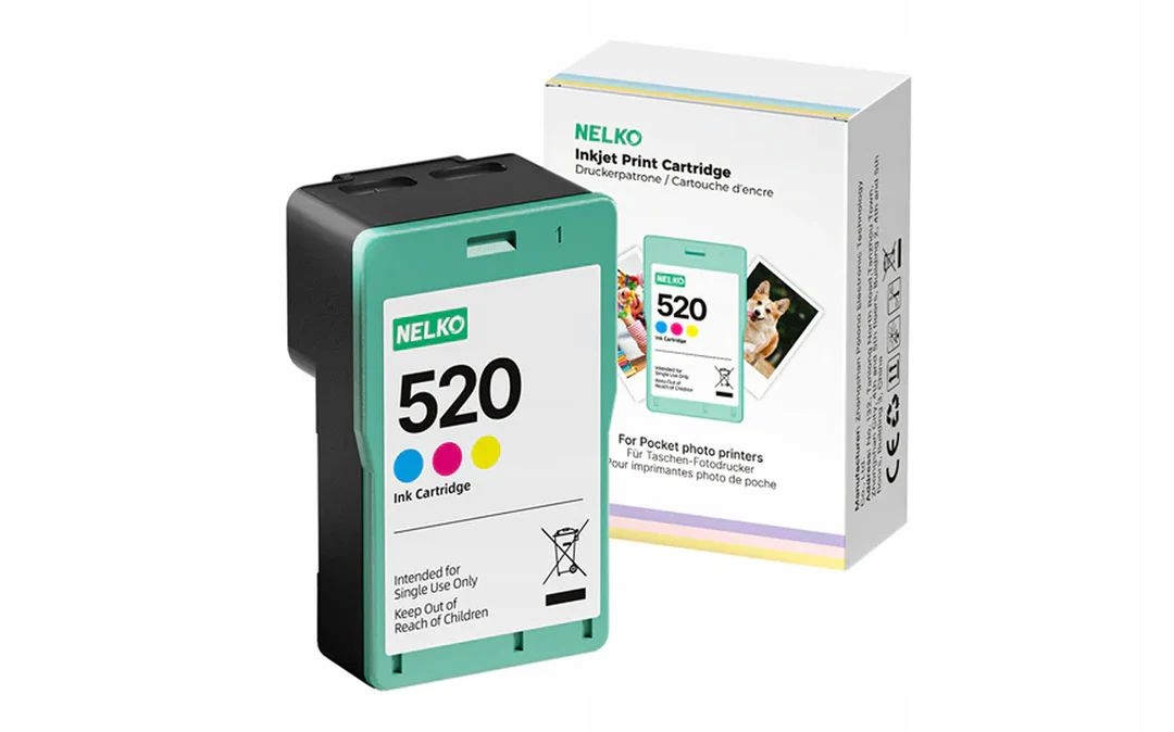 Wkład Tusz Kartridż Kolor na Wydruk 100 zdjęć do Drukarki Nelko PP03 PP01