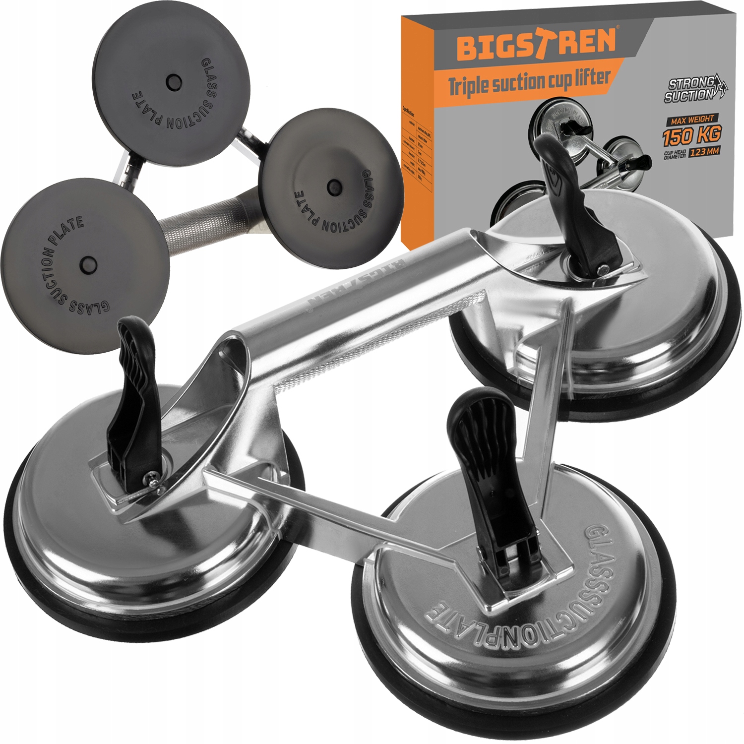 UCHWYT PRZYSSAWKA DO SZYB 3 GUMY 120MM