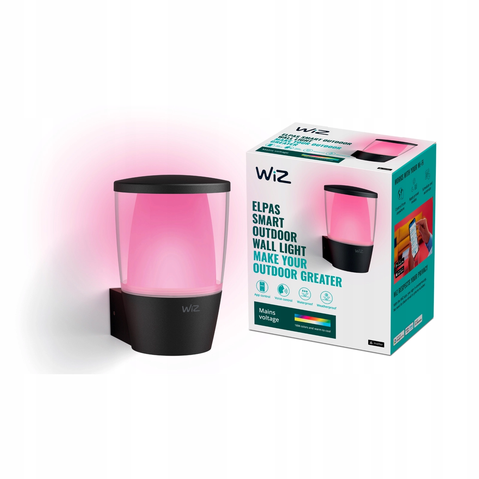 Led záhradné nástenné svietidlo Vonkajšia lampa 8.5 W Rgb Tw Inteligentná Smart WiFi