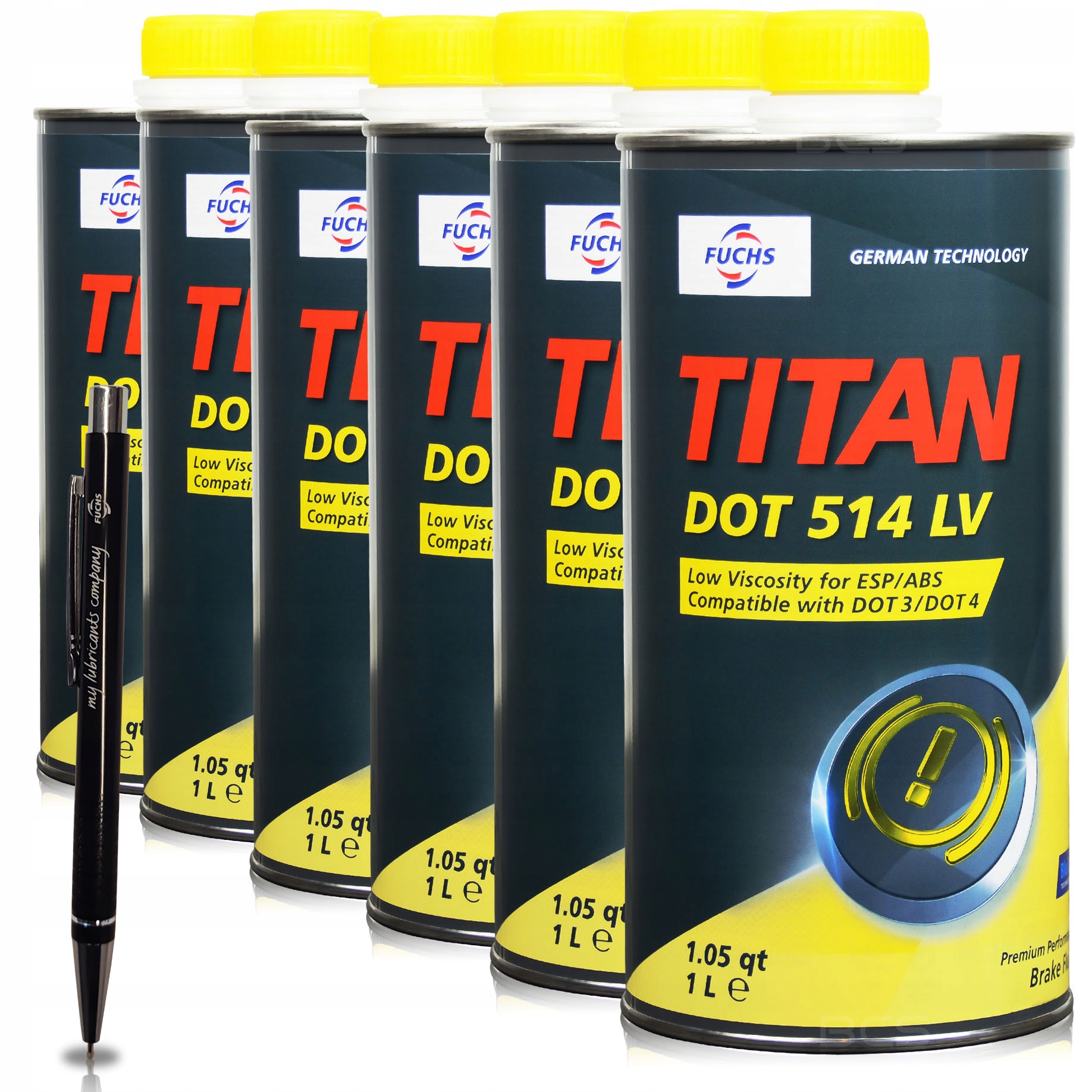 6 LITRY FUCHS DOT 514 LV (DOT 5.1 i DOT 4.0) PŁYN HAMULCOWY 6L DYSTRYBUTOR