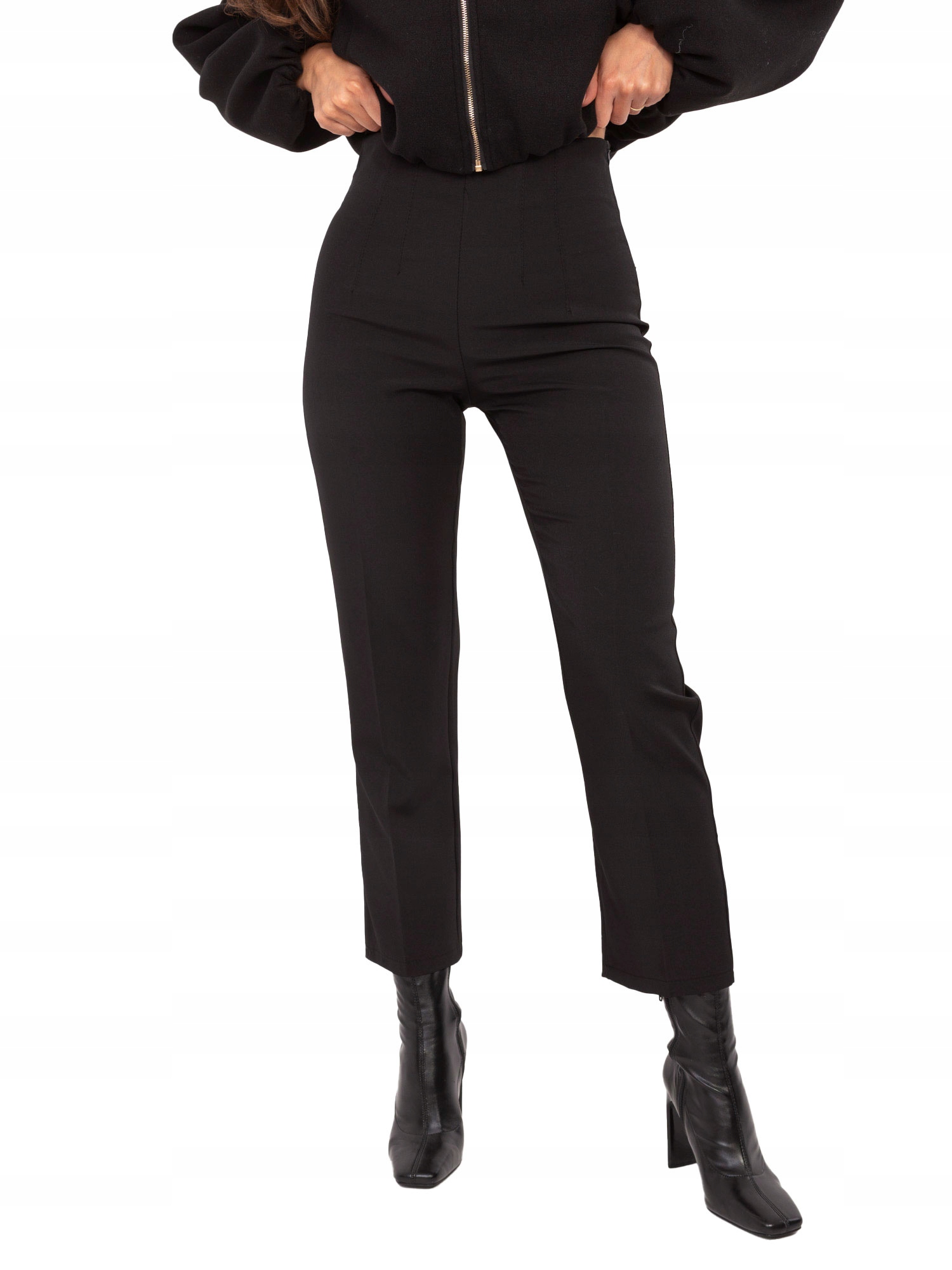 Spodnie Materiałowe Cygaretki Damskie Zwężane