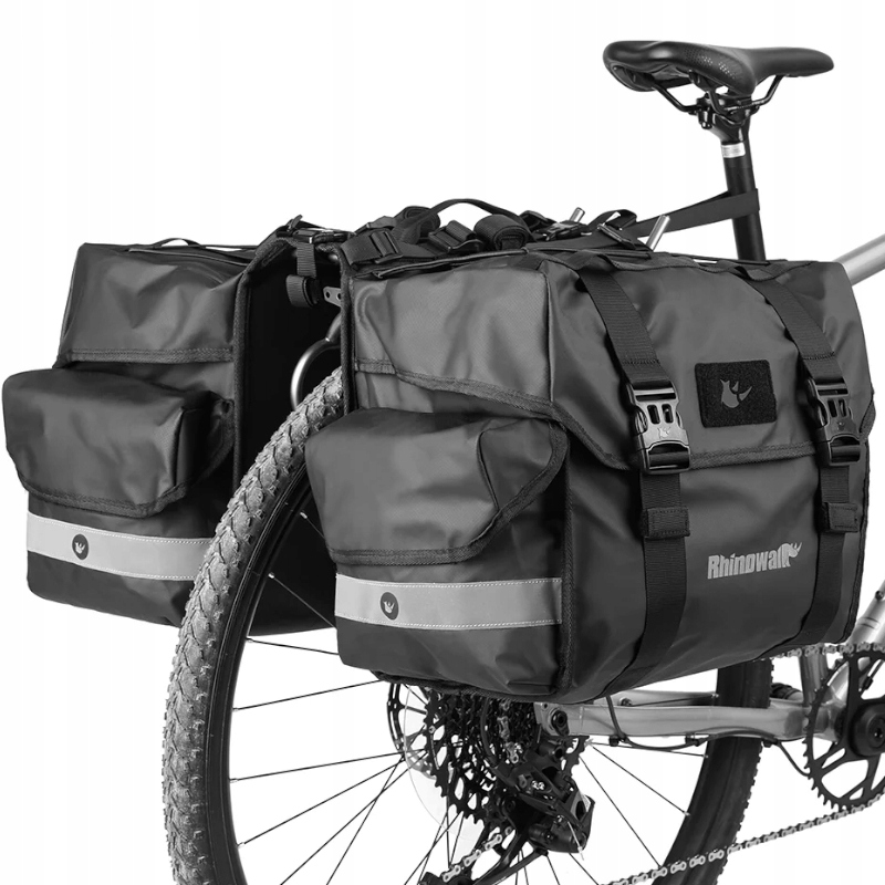 Sakwa Rowerowa Tylna Na Bagażnik Podwójna Wodoodporna Torba 40L Rhinowalk