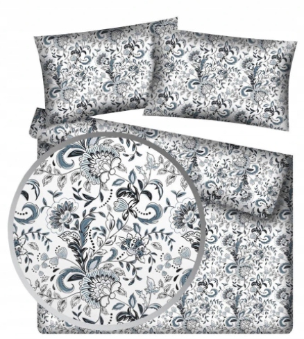 Sada Povlečení Folk Šedá 140 x 220 cm