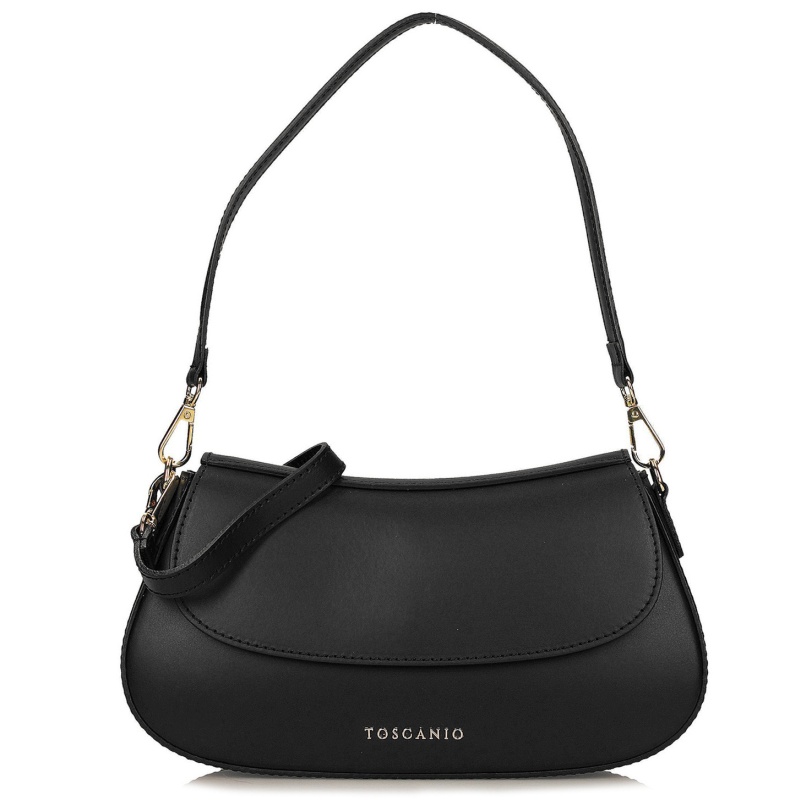 Toscanio Tos G04 Černá dámská kožená kabelka černá Kůže