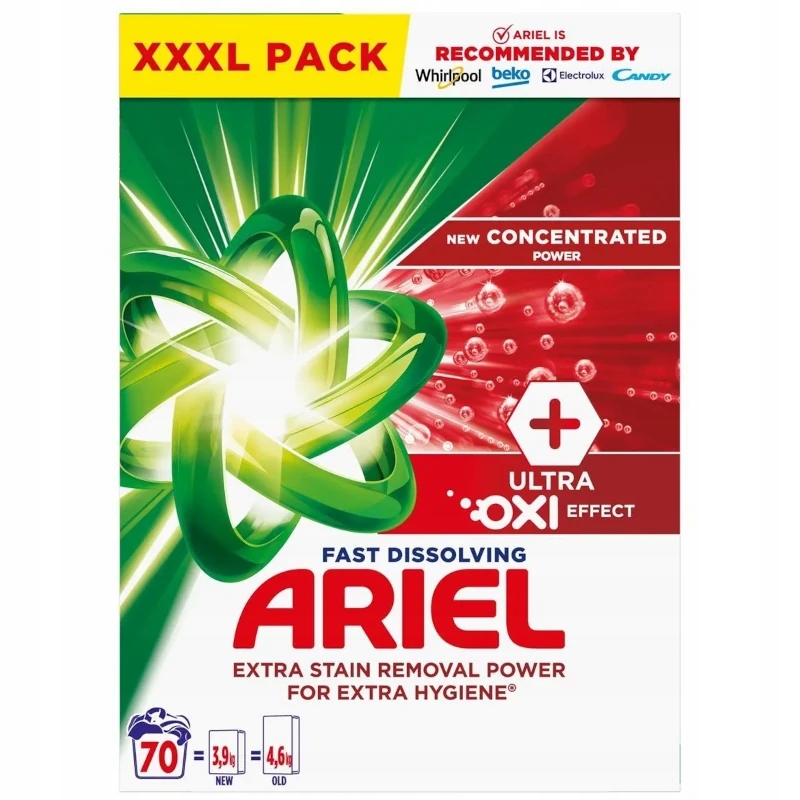 Levně Ariel Prací prášek Ultra Oxi Effect Fast Dissolving 3,85kg 70 praní