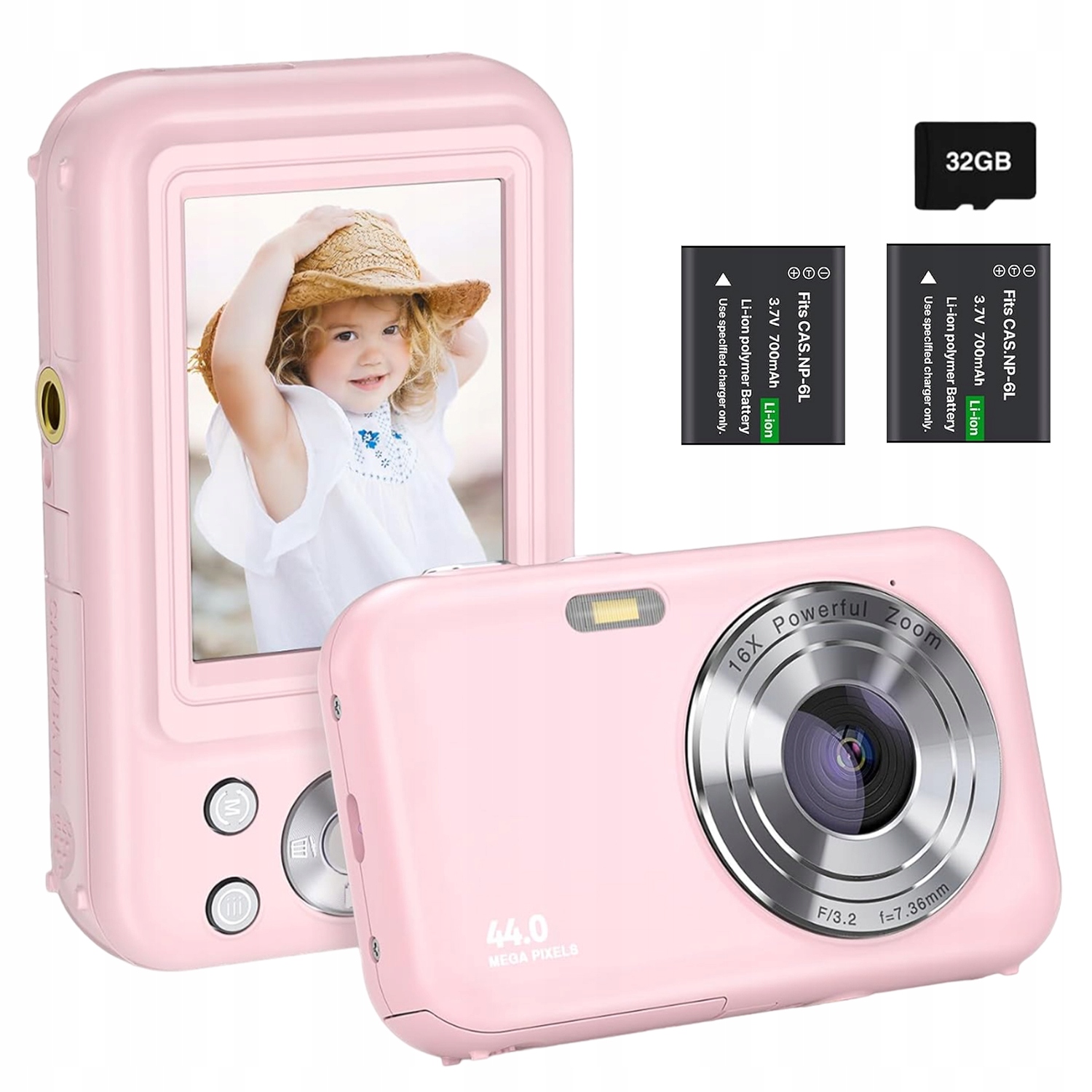 Digitální Kompaktní Fotoaparát 16X Zoom Hd 1080P 44MP S Obrazovým Snímačem Cmos