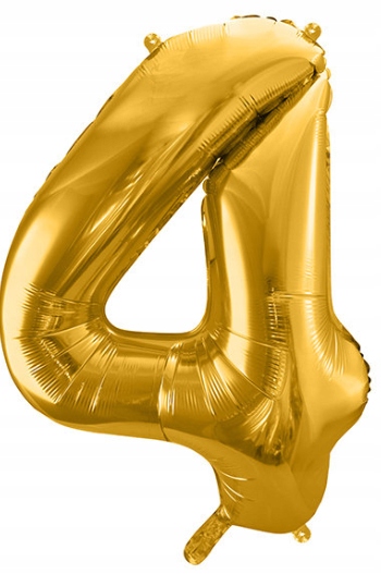 

Balon foliowy Cyfra 4 34''/ 86cm Złoty