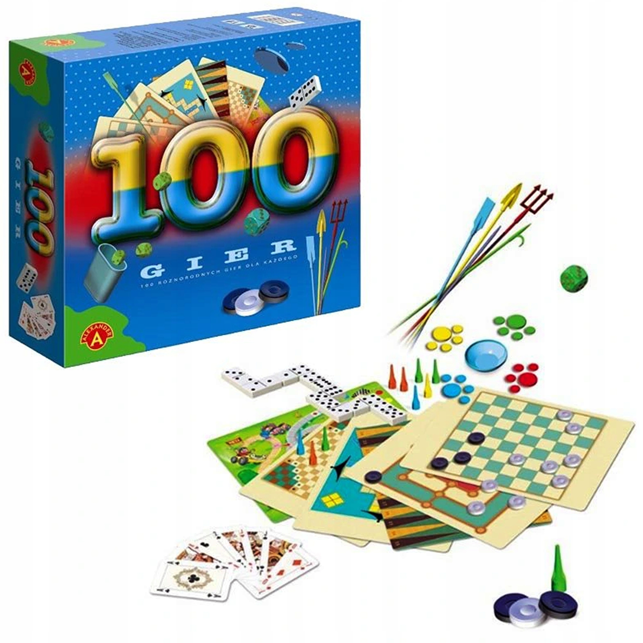 

Gra 100 Gier Zestaw Warcaby Bierki Domino Chińczyk