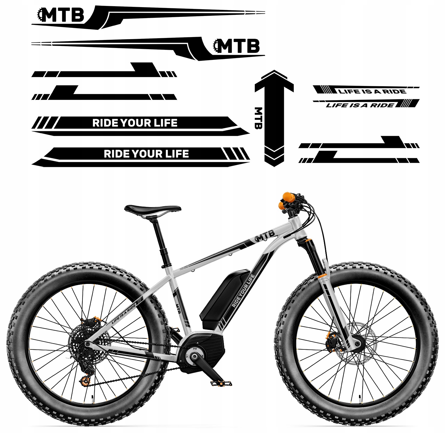 Sada univerzálních Nálepek na kolo Mtb Ride