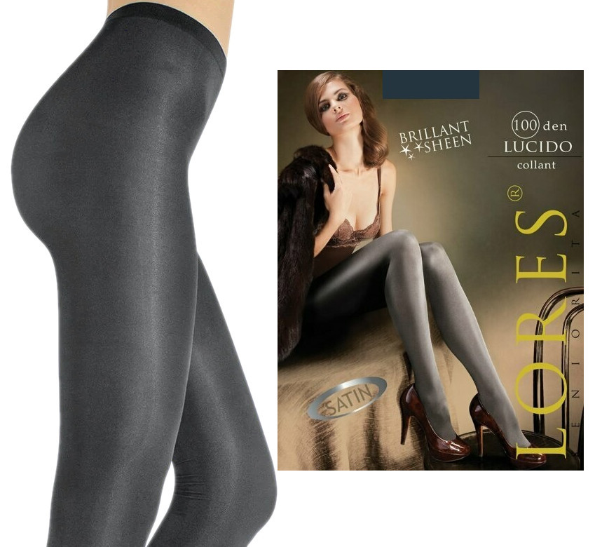 LUCIDO grube, grafitowe rajstopy 100 den rozm. M