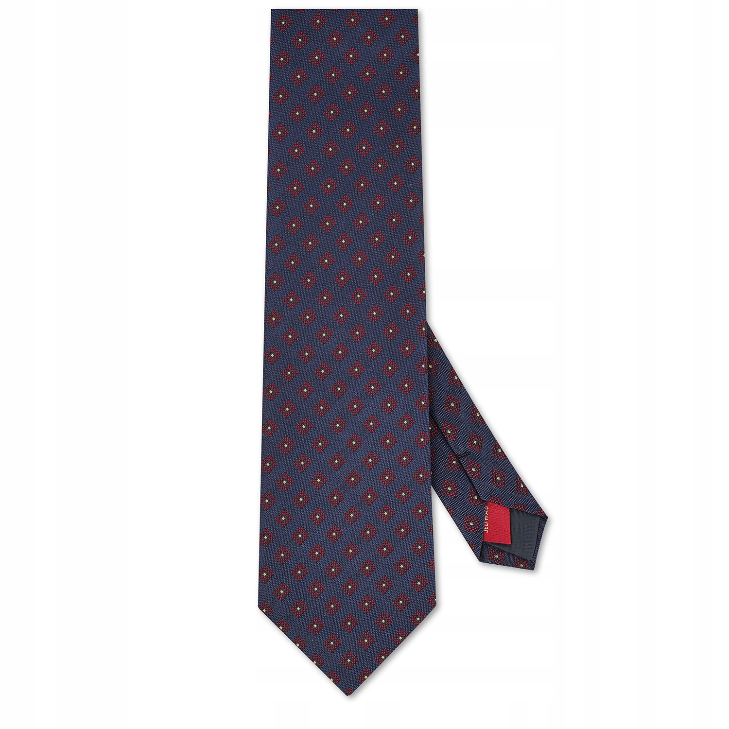 Tmavě modrá hedvábná pánská kravata s vínovým vzorem Pako Lorente One Size