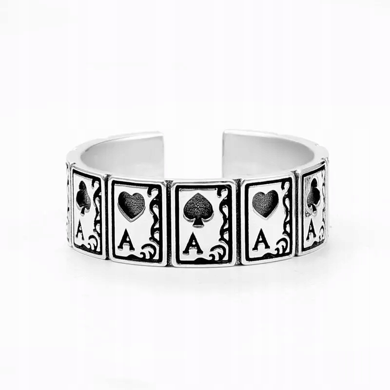 Vintage Playing Cards Rings for Women Girls Men Ace of Spades Poker ...