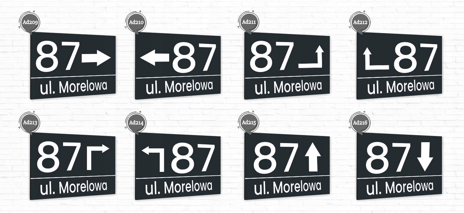 Tabliczka tablica adresowa z nr domu ANTRACYT ALU Materiał aluminium