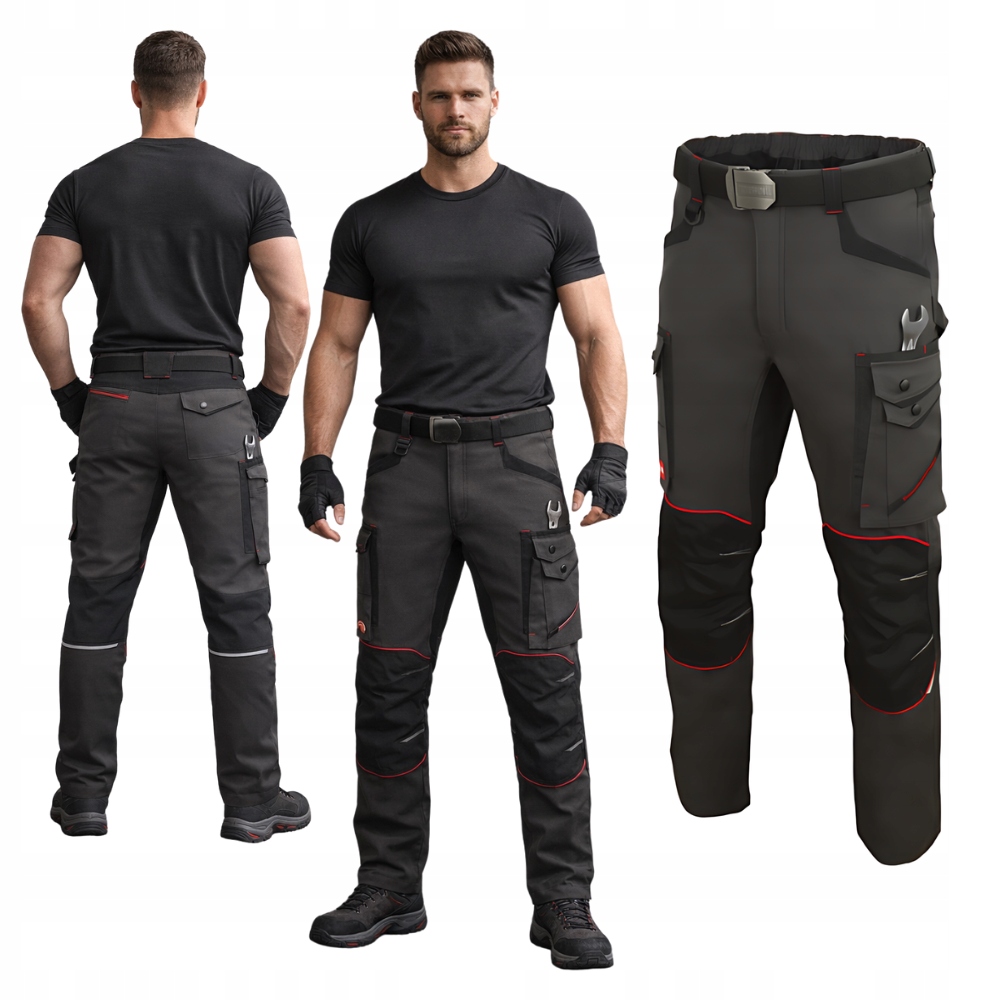 Pánské montérkové pracovní kalhoty Elastické Prodyšné Elastické Bozp 64