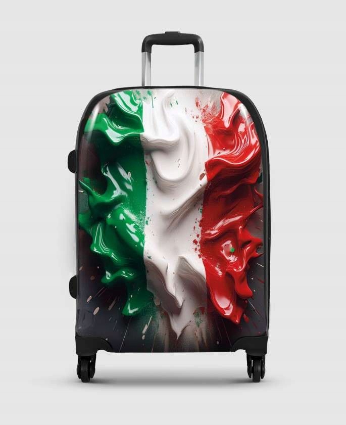 Kufr s grafikou vlajky Itálie, personalizovaná kolečka Tsa 360° vel. M