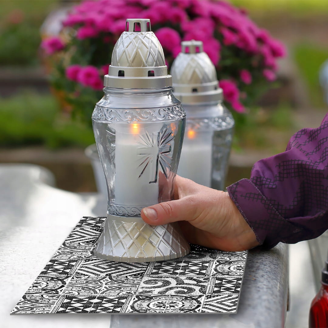 SZKLANA PODSTAWKA POD ZNICZE 60x20cm Mozajka 24c Szerokość produktu 20 cm