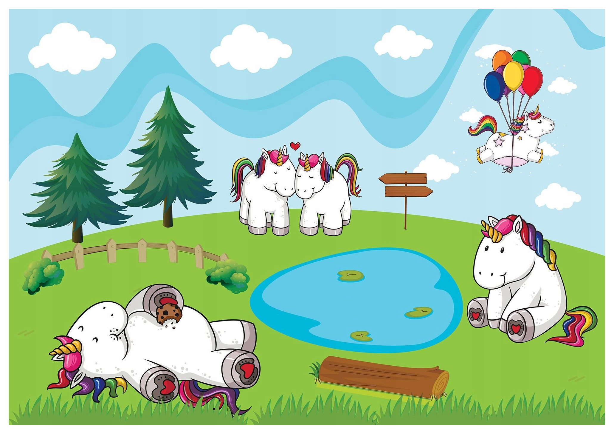 Fototapeta Jednorožce Dúha vinylová Rozprávkový svet do izby 460x300 lepidlo