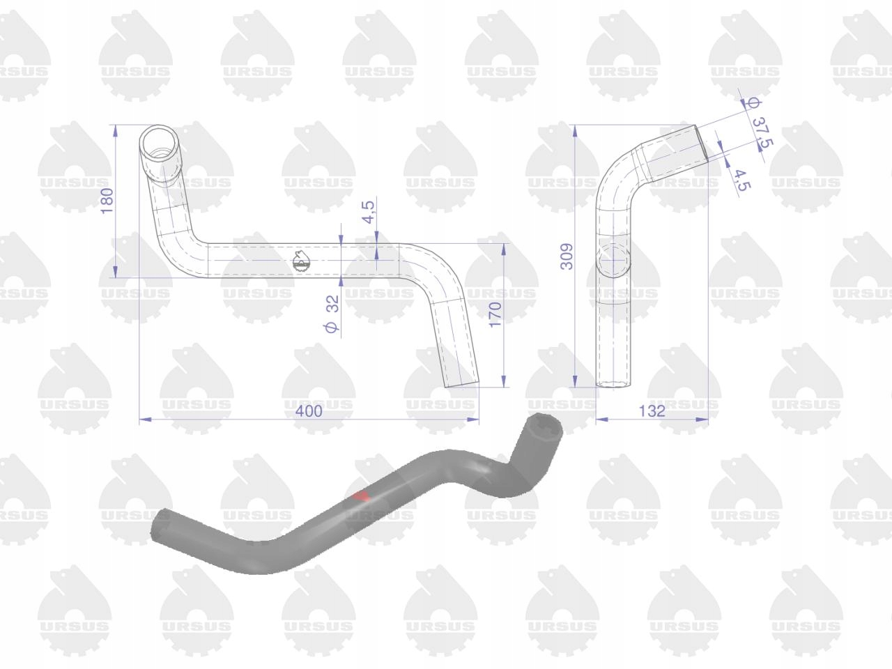 ORYGINALNY KOMPLET PRZEWODÓW CHŁODNICY URSUS C-330 Producent części Waryński
