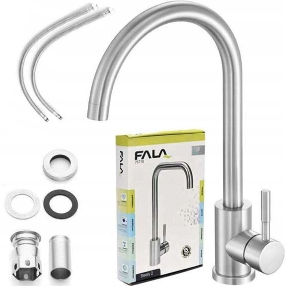 Bateria Zlewozmywakowa Kuchenna Stojąca Inox Stal Nierdzewna