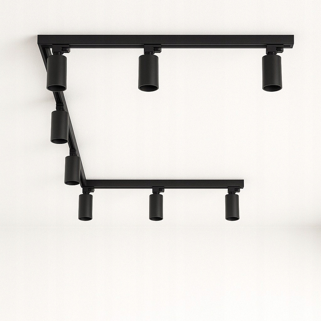 Track Sada kolejnicová lišta 6 m (1m .x6) 9x Led lampa GU10