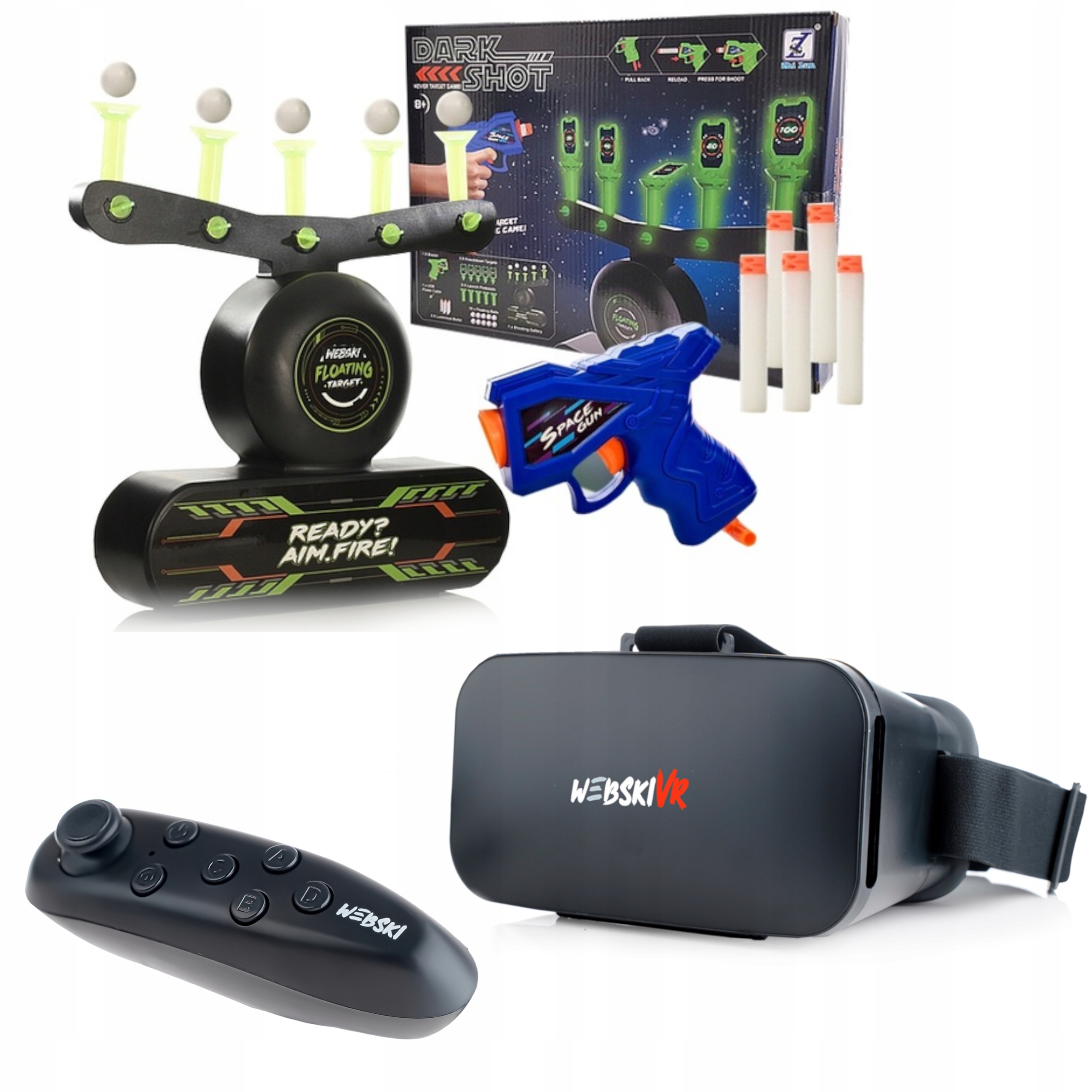 Okuliare Vr 360 Stupňov+gamepad+elektronická Strelnica Terč Airball