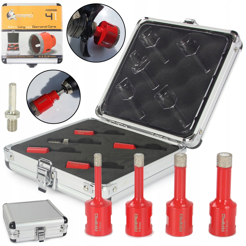 Diamantové Otvory 6/8/10/12 mm Long-Life Rapid