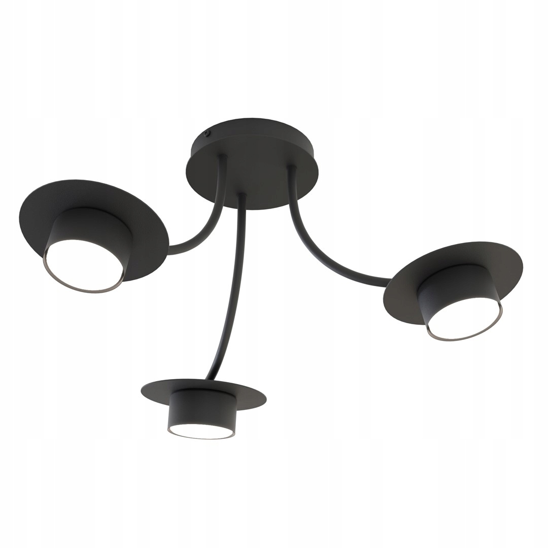 Emibig Enso 3 Bl Závěsná lampa s převisem Ocel práškově lakovaná Černá 12W M