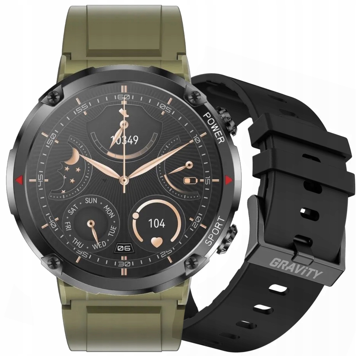 Gravity GT21-7 černo-zelené chytré hodinky pro hovory