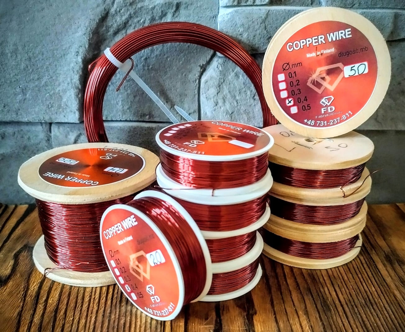 Drut nawojowy miedziany DN2E 0,25mm 50m FD Producent FD