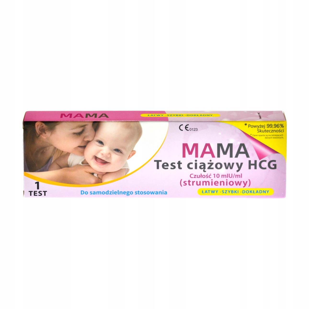 TEST CIĄŻOWY STRUMIENIOWY DOMOWY CZUŁY 10mlU/ml Stan opakowania oryginalne