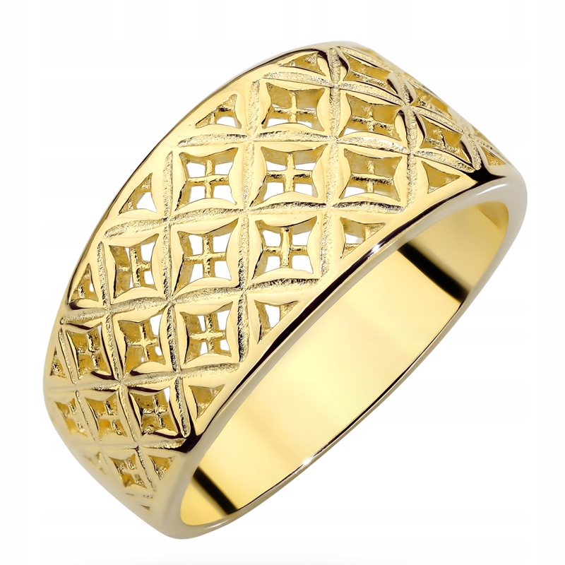 Stříbrný Prstýnek Dámský snubní prsten ryzost 925 s prolamovanou krajkou, kosočtverec, vel. 16