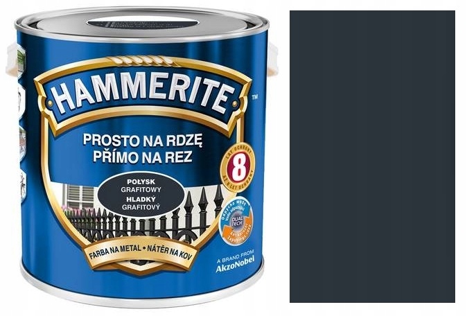 Hammerite Přímo Na Rzi, Grafitový Lesk 2,5 L
