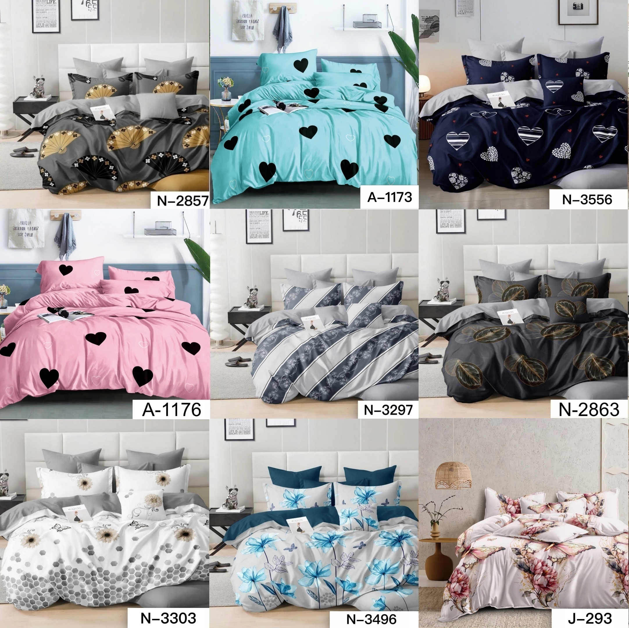 KOMPLET POŚCIEL 200X220 +2 POSZEWKI DWUSTRONNA SATYNA WZORY Wymiary poduszki 70x80cm