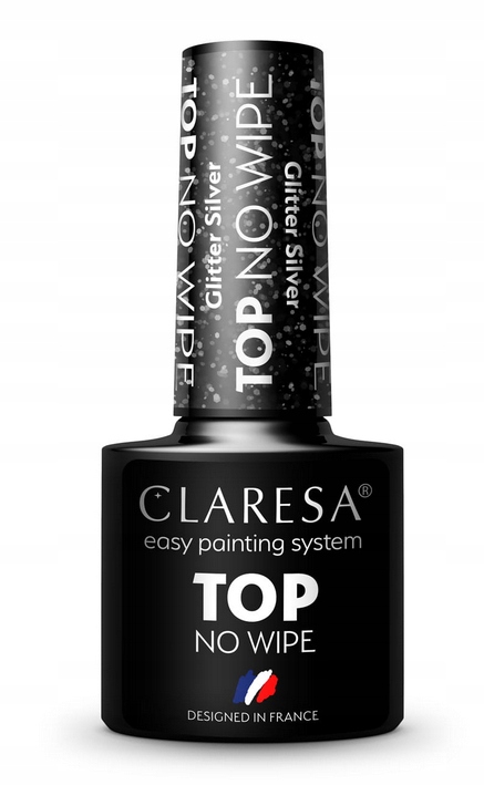 

Claresa Top No Wipe Glitter Silver Top Hybrydowy