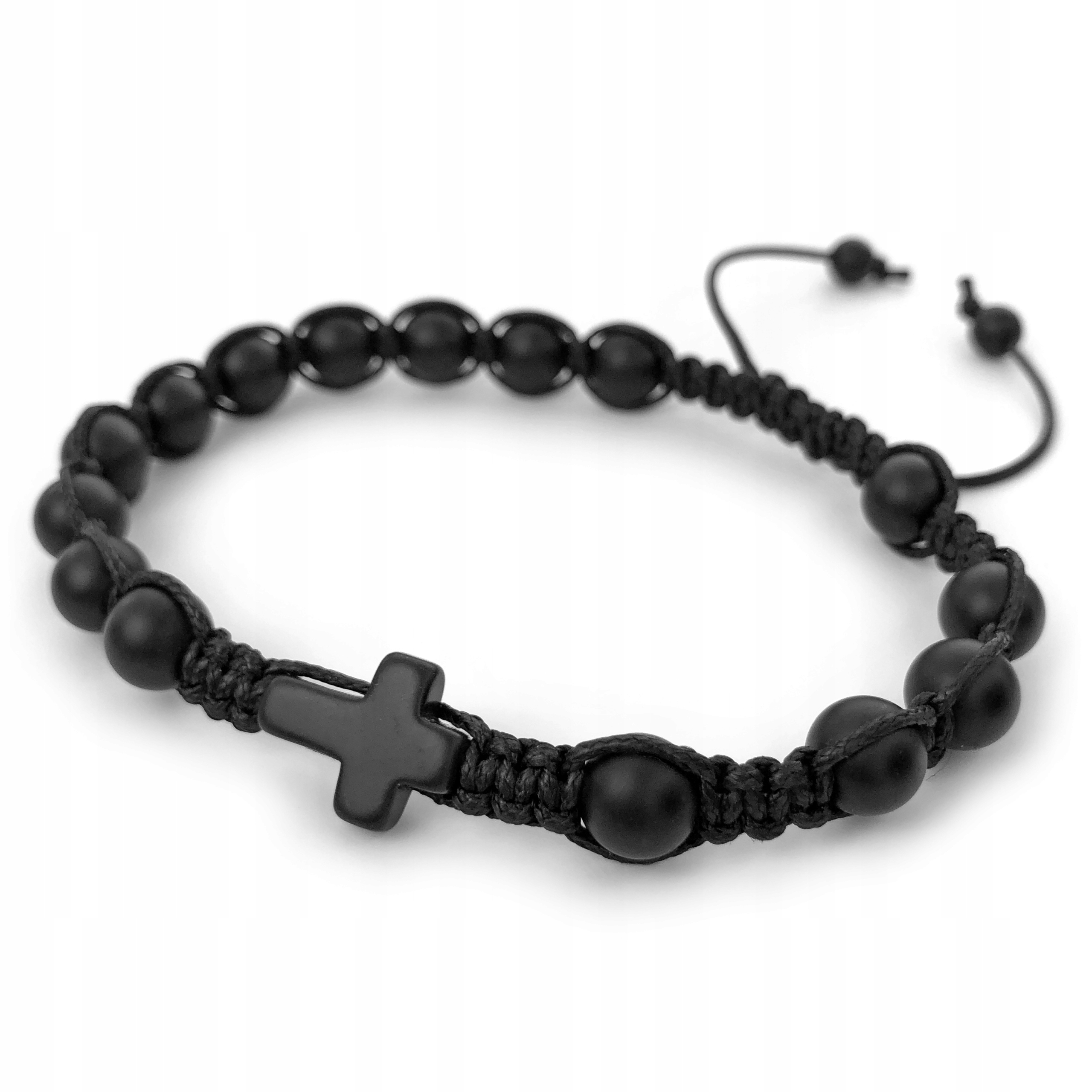 Pánský náramek Růženec na ruku desítka z kamenů Onyks