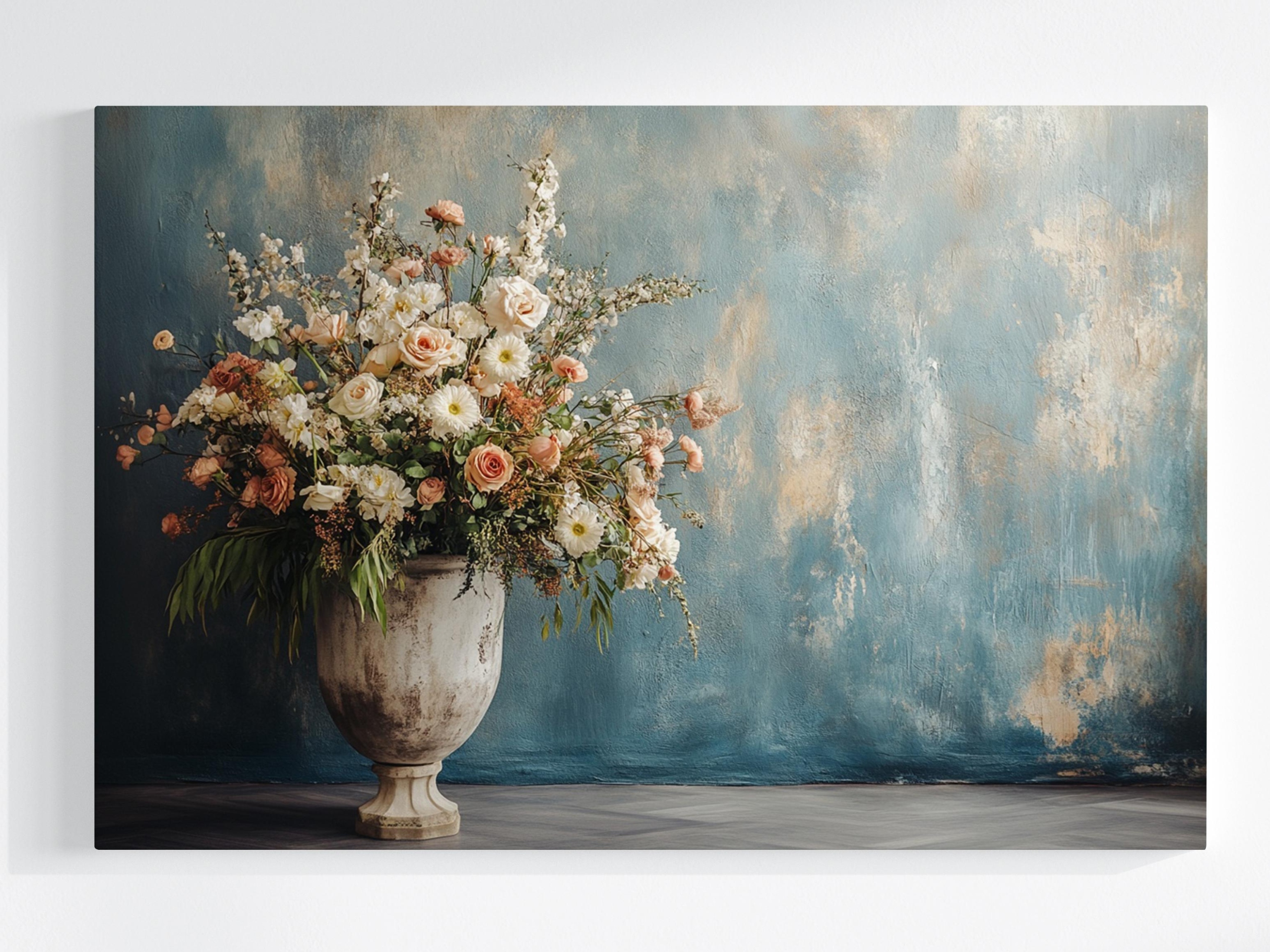 Obraz Na Plátně Canvas Dekorace Retro Vintage Květiny Váza Květináč 120x80