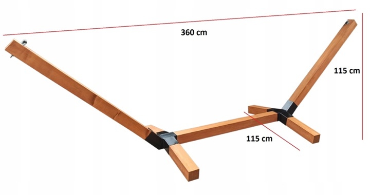 STELAŻ HAMAK PREMIUM XXL DREWNIANY 100x100 PREZENT DO OGRODU
