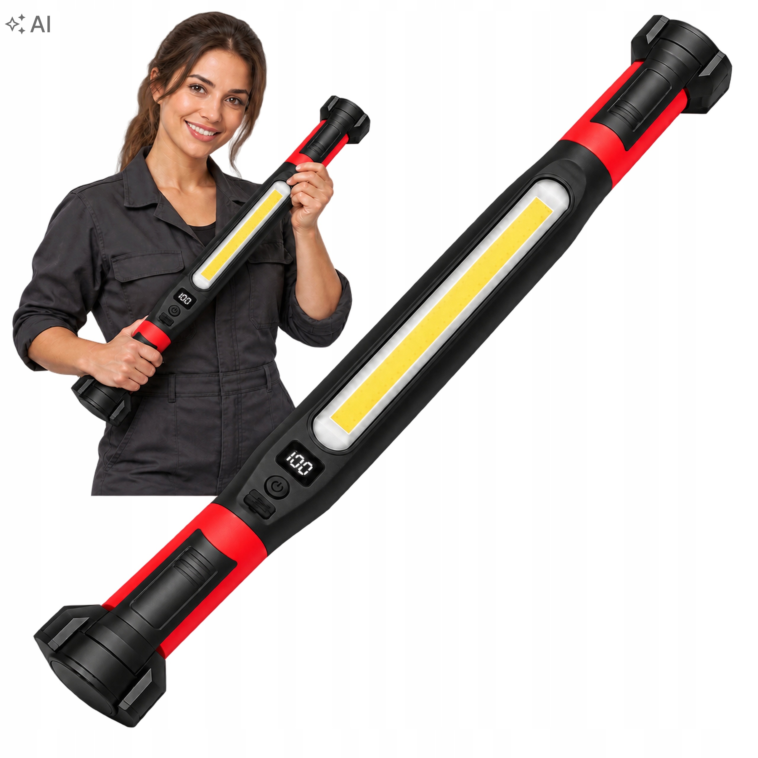 Lampa Warsztatowa Robocza Led Cob Akumulatorowa Z Magnesem 360 Usb-c Mocna