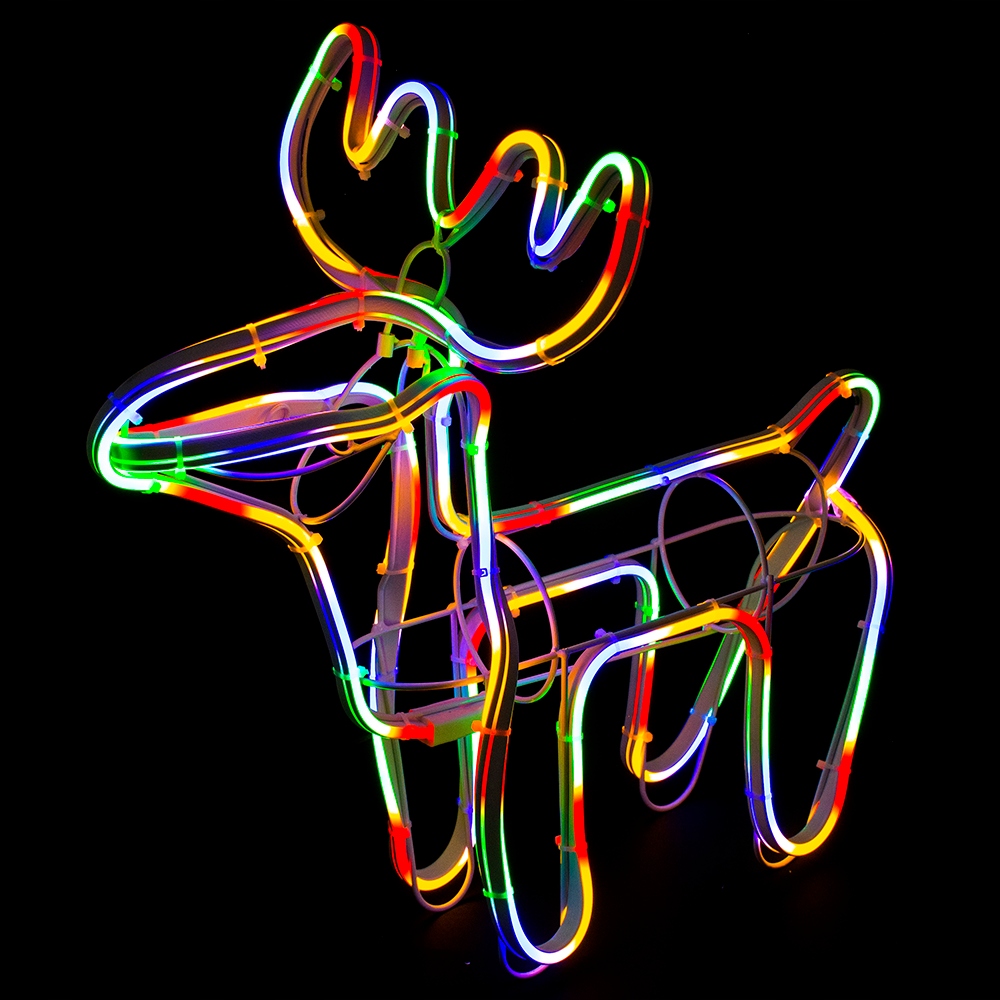 ŚWIECĄCY RENIFER LED ŚWIĄTECZNY KOLOROWY DEKORACJA OŚWIETLENIE ZEWNĘTRZNE Motyw renifer