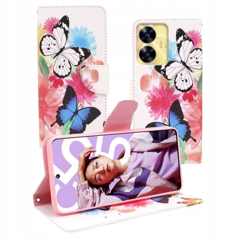 

Etui Fancy Pokrowiec do Realme C55 motyle