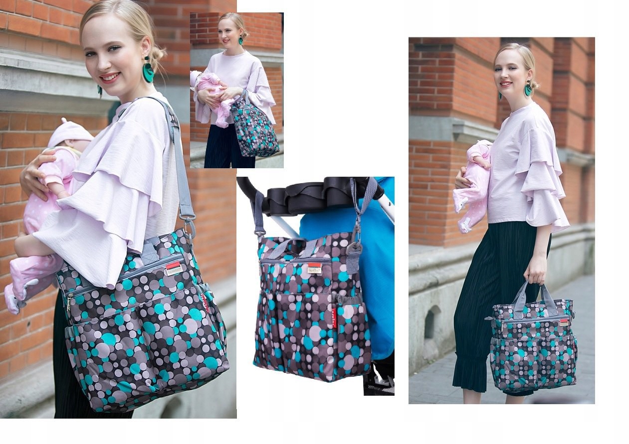 Torba do wózka + dodatki przewijak organizer 3 kol Wzór dominujący inny wzór