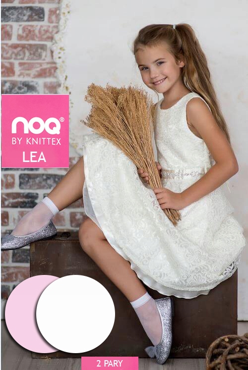 

knittex Lea skarpetki 15 den białe/róż 2 Pary# Uni