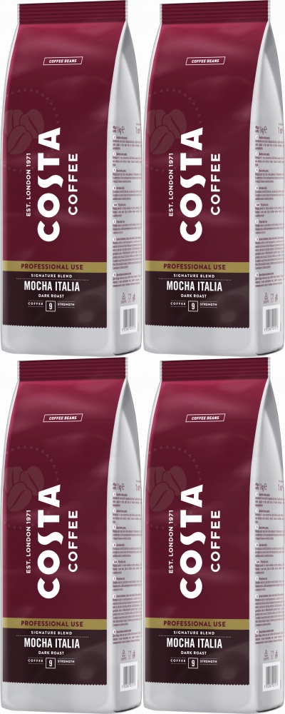 Kawa ziarnista Costa Pro Signature Blend Dark Roast Mocha Italia 1kg x4