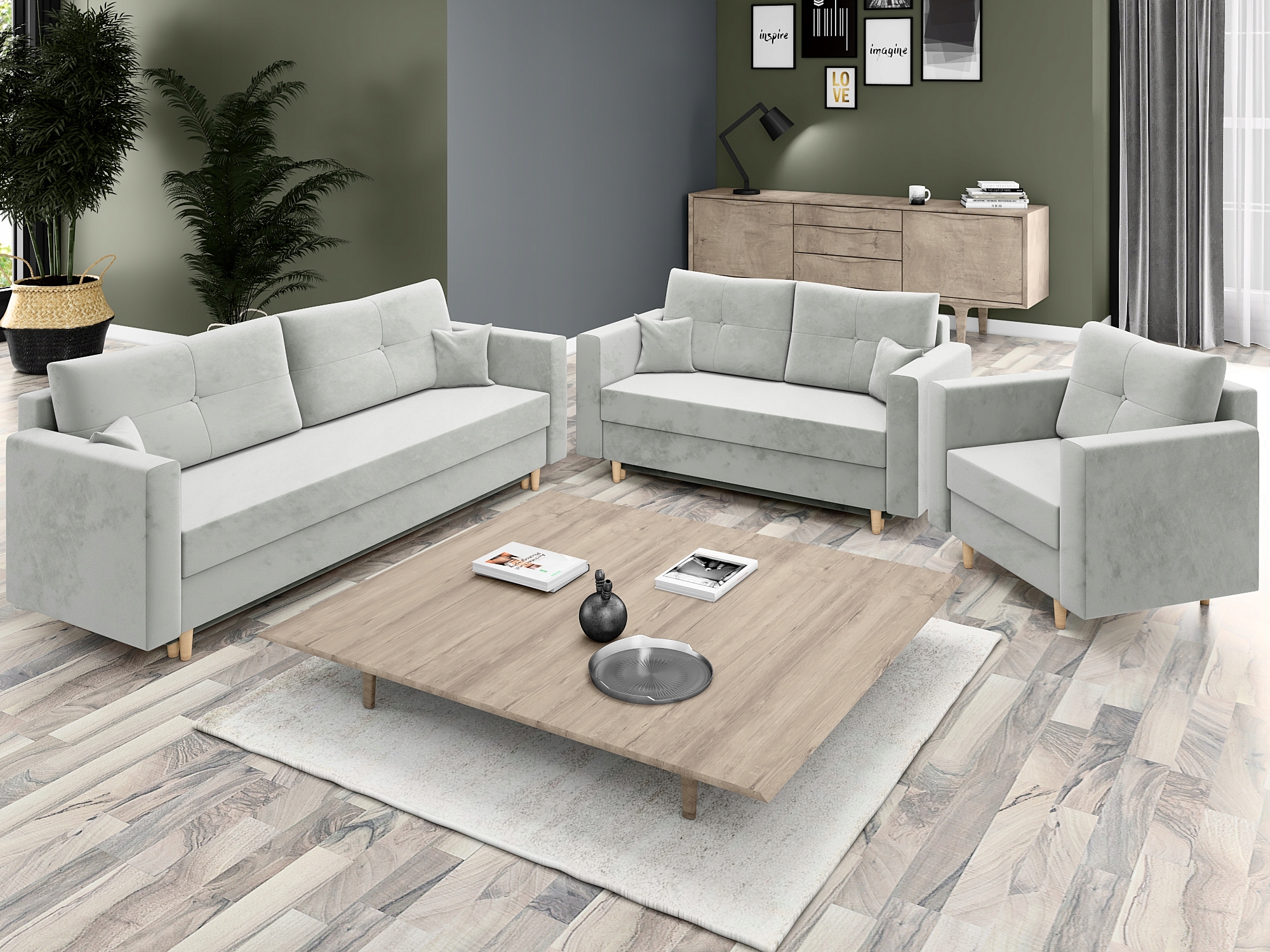 KOMPLET WYPOCZYNKOWY LISA 3+2+1 Kanapa Sofa Fotel Kod producenta ZLISA321B