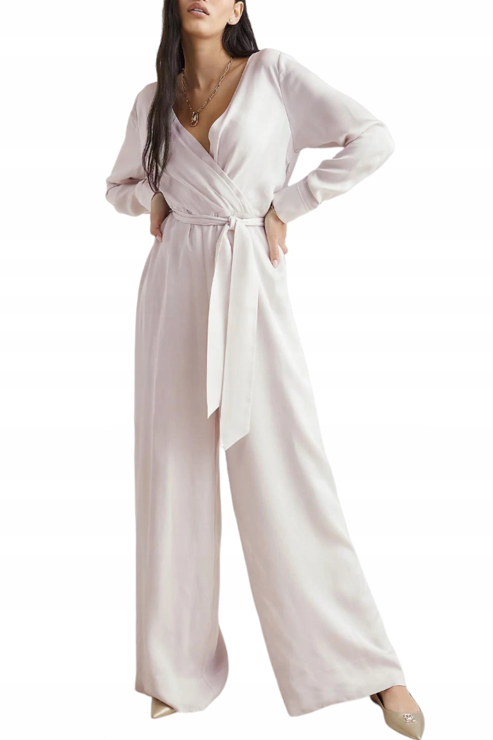 Dámská kombinéza Tommy Hilfiger elegantní ecru z viskózy vel. 38/M