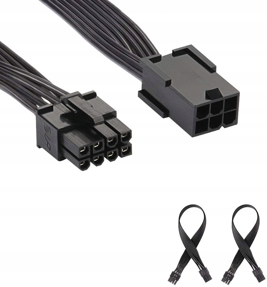ZESTAW KABLI ZASILAJACYCH PCIE 6PIN NA 8PIN 30CM